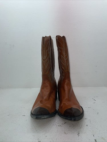 New Men’s Orange Cowtown Cowboy Boots. T 214 13.5 13 1/2 D. 10-23
