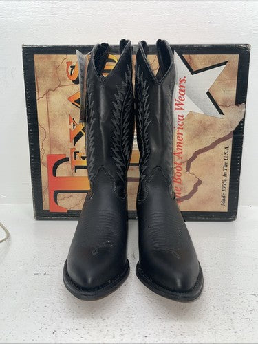 New Women’s Black Texas Brand Cowboy Boots. 4870 8.5 & 1/2 M. 15-39