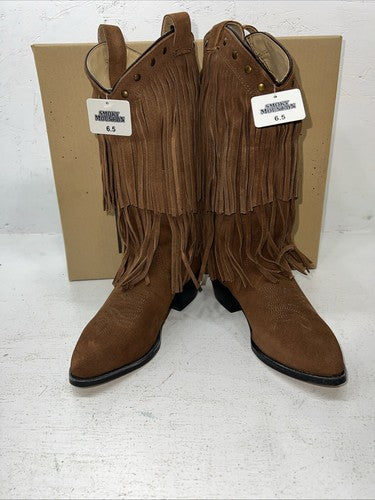 New Women’s Brown Fringe Smoky Mountain Cowboy Boots. 6566 6.5 6 1/2 M. 19-121