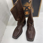 New Brown Boots Leather Boots 8.5 Squar Toe 3-13