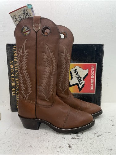 New Men’s Brown Texas Brand Cowboy Boots. 8901 11.5 11 1/2 D. 9-36