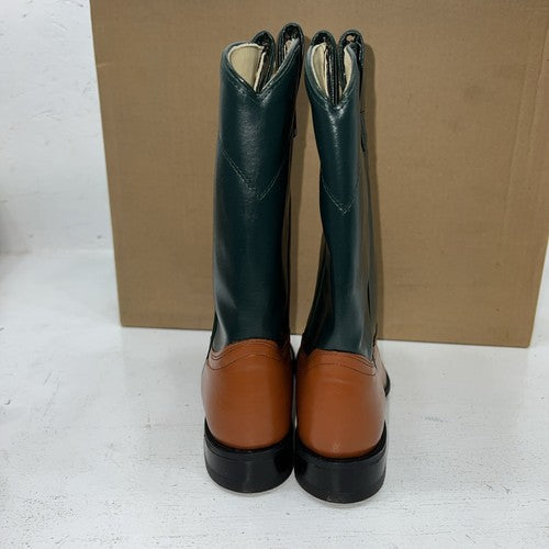 New Women Green And Orange Texas Brand Cowboy Boots. S431 6 M. 20-71