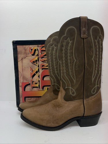 New Men’s Brown Texas Brand Cowboy Boots. 6244 11.5 11 1/2 D. 9-40