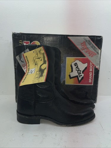 New Men’s Black Texas Brand Cowboy Boots. 8960 11.5 11 1/2 D. 9-68