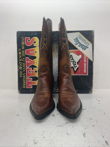 New Men’s Brown Texas Brand Cowboy Boots. 8644 X 11.5 11 1/2 D. 10-19