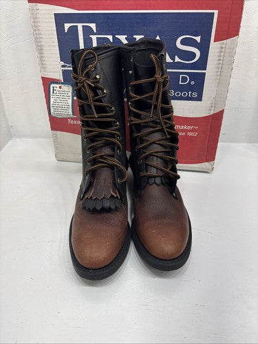 NEW Men’s Brown/black American Bootmaker Western Boot Laced Size 9m. 3-1