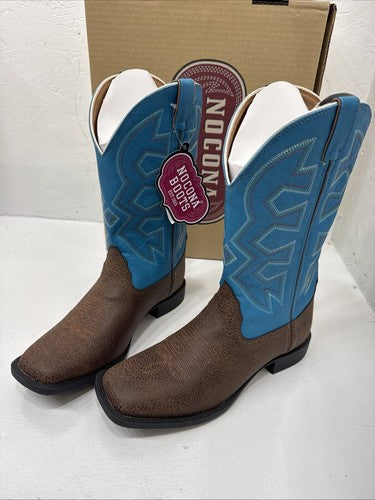 NEW Men’s Brown Speckled/Sky blue Nocona Brand Western Boot Size 6D. 1-2.