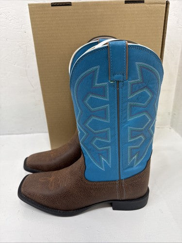 NEW Men’s Brown Speckled/Sky blue Nocona Brand Western Boot Size 6D. 1-2.