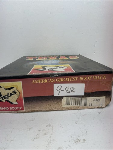 New Mean Black Texas Brand Cowboy Boots. 7800 11 D. 9-88