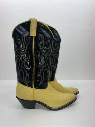New Women’s Yellow Texas Brand Cowboy Boots. L 199101 7.5 7 1/2 M. 17-99