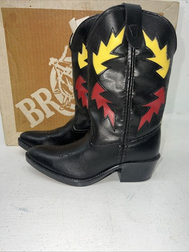 New Children’s Black Bronco Cowboy Boots. C1860 12 D. 24-123