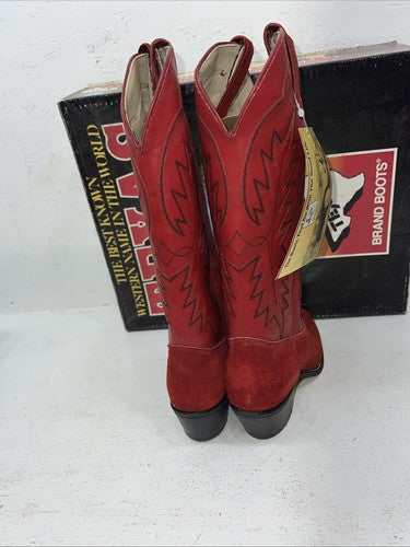 New Woman’s Red Texas Brand Cowboy Boots. S 4906 7 M. 18-41