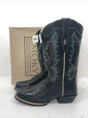 New Women’s Black Smoky Mountain Cowboy Boots. 6343 8. 16-16