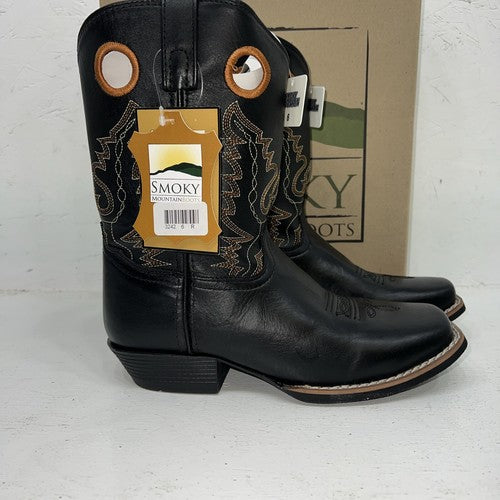 New Women’s Black Smoky Mountain Cowboy Boots. 3242 Y 6 R. 20-70