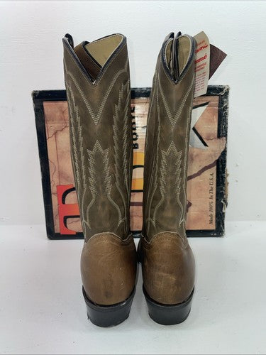 New Men’s Brown Texas Brand Cowboy Boots. 6244 11.5 11 1/2 D. 9-40