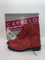 New Women’s Red Lace Up Capezio Cowboy Boots. L 503 9 M. 15-64