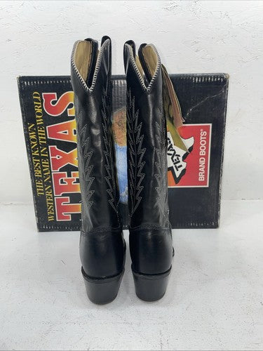 New Women’s Black Texas Brand Cowboy Boots. 4800 7 M. 18-135