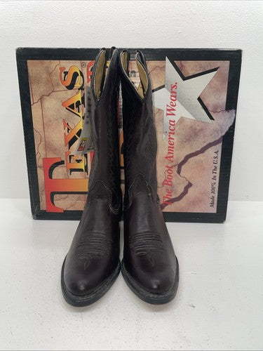 New Women’s Cherry Black Texas Brand Cowboy Boots. 4003 8 M. 16-27