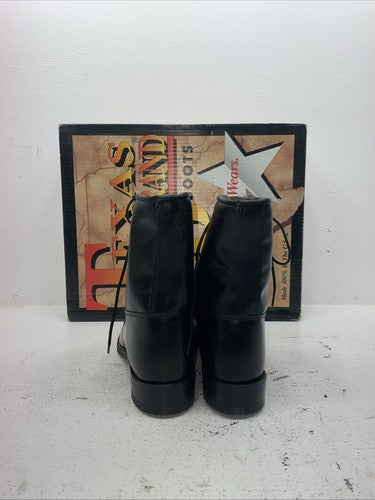New Men’s Black Lace Up Texas Brand Cowboy Boots. 8850 11 D. 9-26