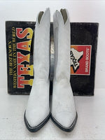 New Women’s White Texas Brand Cowboy Boots. L P198917 8.5 8 1/2 M. 15-44