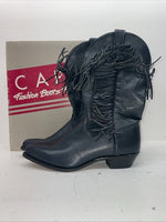 New Women’s Navy With Fringe Capezio Cowboy Boots. L 692 9 M. 15-92