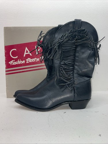 New Women’s Navy With Fringe Capezio Cowboy Boots. L 692 9 M. 15-92