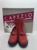 New Women’s Red Lace Up Capezio Cowboy Boots. L 503 9 M. 15-64