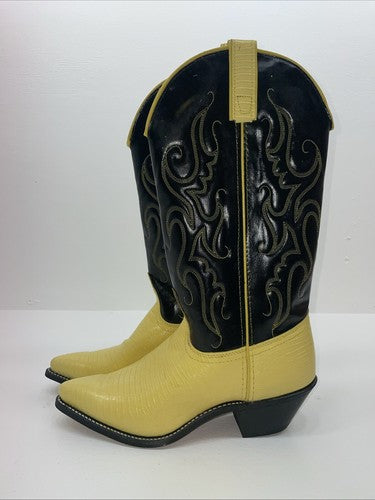 New Women’s Yellow Texas Brand Cowboy Boots. L 199101 7.5 7 1/2 M. 17-99