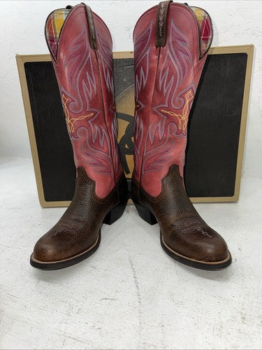New Women’s Brown/pink Ariat Cowboy Boots. 7 B. 18-111