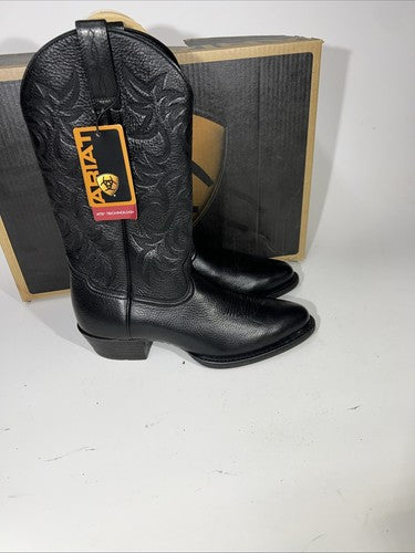 New Men’s Tall Western Boots. Black Deertan Boot. Size 9 1/2. 7-6