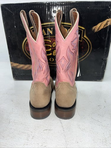 New Women’s Tan/pink Dan Post Cowboy Boots. DP 3816 7 M. 18-120