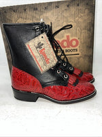 New Women’s Red Lace Up Laredo Cowboy Boots. 163 6.5 6 1/2 M. 19-125