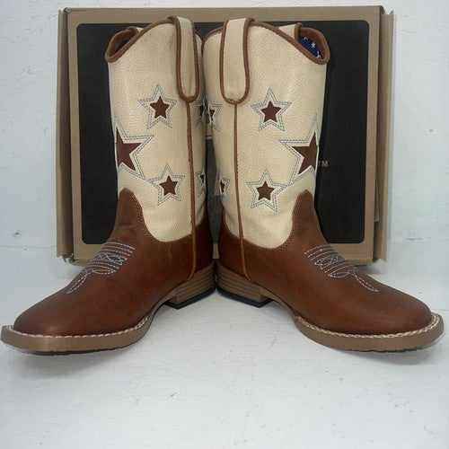 New Children’s Brown DBL Barrel Cowboy Boots. 11 D. 24-55