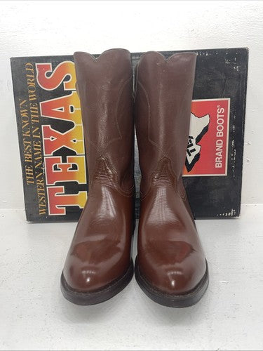 New Men’s Brown Texas Brand Cowboy Boots. 8311 12 D. 9-55