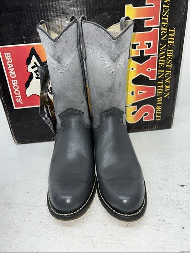 New Women’s Grey Texas Brand Cowboy Boots. 4402 7.5 7 1/2 M. 17-88