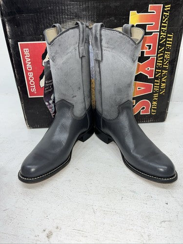 New Women’s Grey Texas Brand Cowboy Boots. 4402 7.5 7 1/2 M. 17-88