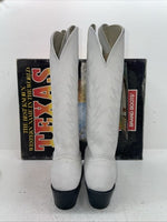 New Women’s White Texas Brand Cowboy Boots. L P198917 8.5 8 1/2 M. 15-44