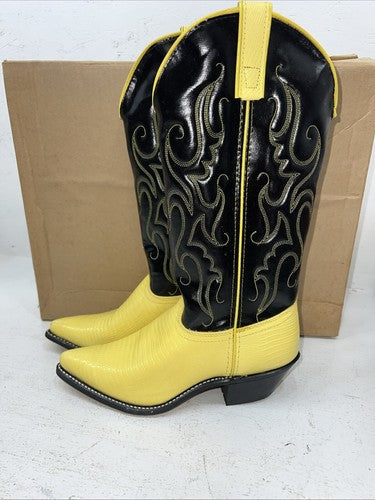 New Women’s Yellow Texas Brand Cowboy Boots. L 199101 7 M. 18-53