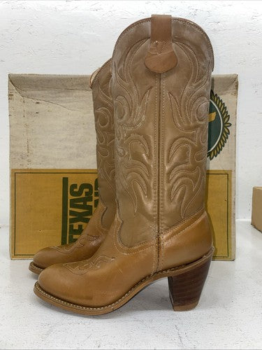 New Women’s Brown Texas Brand Cowboy Boots. 4911 7 M. 18-126