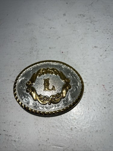 New Women’s Montana Silversmiths Good Silver “L” Belt Buckle. 5000L A-102