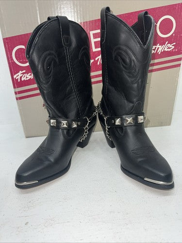 New Women’s Black Capezio Cowboy Boots. L600 6.5 6 1/2 M. 19-55
