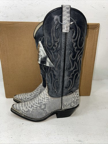 New Women’s Capezio Grey Snakeskin Cowboy Boots. L 425 6 M. 19-40