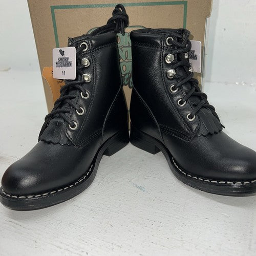 New Children’s Black Lace Up Smoky Mountain Cowboy Boots. 3009C 11 R. 24-74