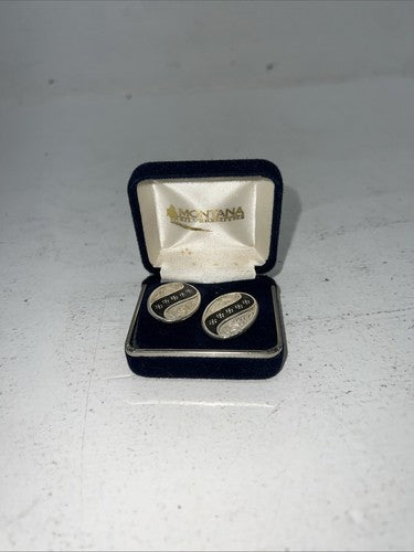 New Women’s Montana Silversmiths Silver Black Oval Earrings. ER238 A-49