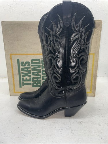 New Women’s Black Texas Brand Cowboy Boots. 4700 7 M. 18-32