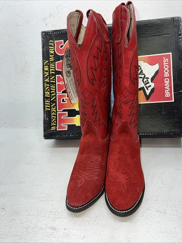New Woman’s Red Texas Brand Cowboy Boots. S 4906 7 M. 18-41
