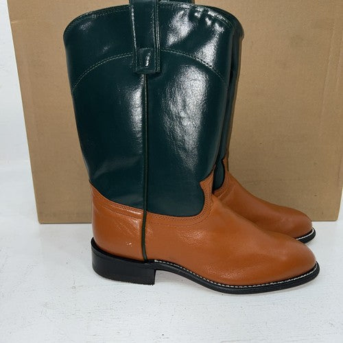 New Women Green And Orange Texas Brand Cowboy Boots. S431 6 M. 20-71