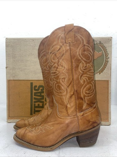 New Women’s Brown Texas Brand Cowboy Boots. L 244 7 M. 18-86