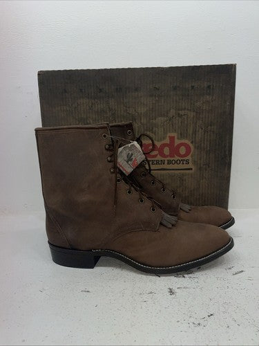 New Men’s Brown Lace Up Laredo Cowboy Boots. 28 1225 13 E E. 10-40