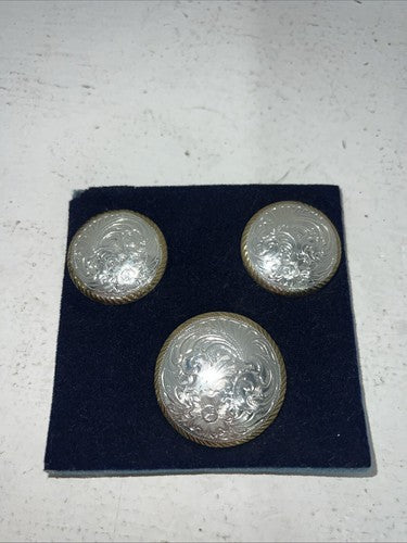 New Women’s Montana Silversmiths Silver Gold Button Cover And Earrings. A-70